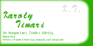 karoly timari business card